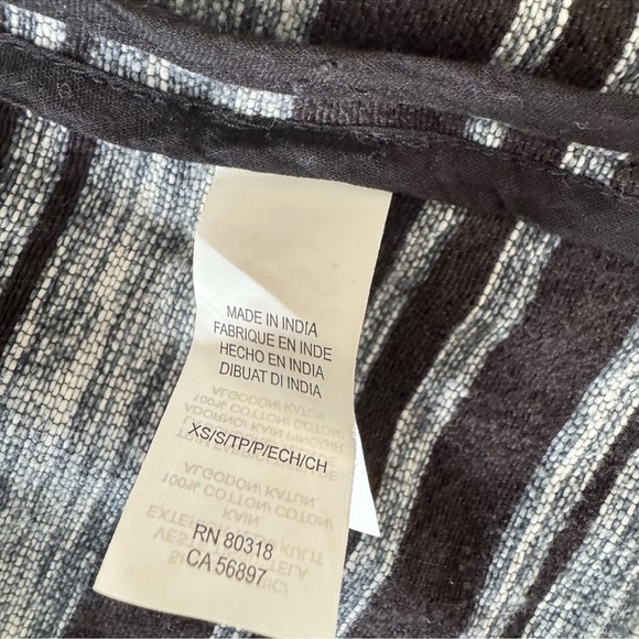 Lucky Brand XS/S Oversized Black Gray Stripe Kimono Jacket Open Front Boho - Picture 6 of 8